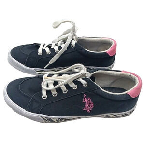 Beverly Hills Polo Club - Women's / Black & Pink Canvas Shoes‎ Size 8.5M